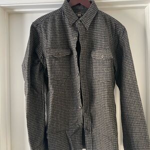 Ralph Lauren RRL Black and Gray Wool Blend Checkered Shirt